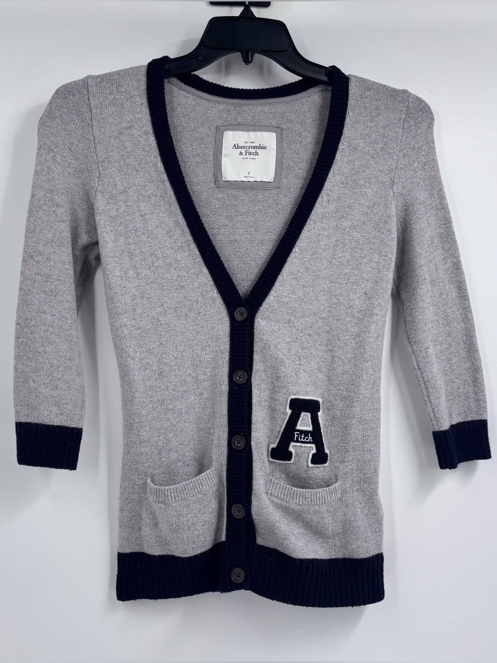 Abercrombie & Fitch Varsity Cardigan Sweater S